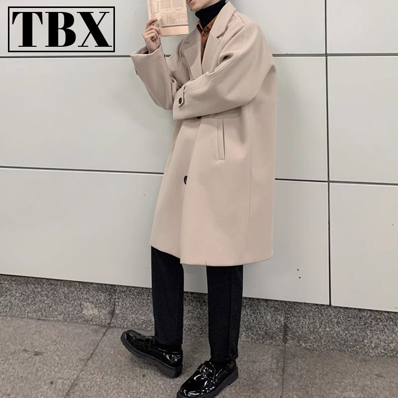 高端中长款风衣外套高级感春秋冬季2025新款男士休闲毛呢大衣男款