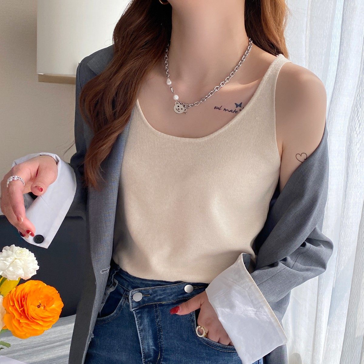 女夏季2024新款纯色内搭打底薄款设计感外穿,女装/女士精品,背心吊带,淘宝优惠券,粉丝福利购,淘宝优惠卷