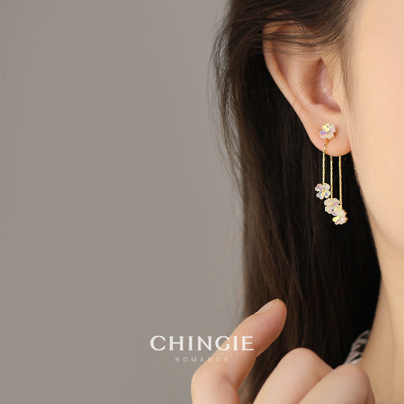 「镜花细柳」2025新款时尚气质流苏花朵小众新娘耳饰蚊香盘耳夹女,饰品/流行首饰/时尚饰品新,耳夹,淘宝优惠券,粉丝福利购,淘宝优惠卷