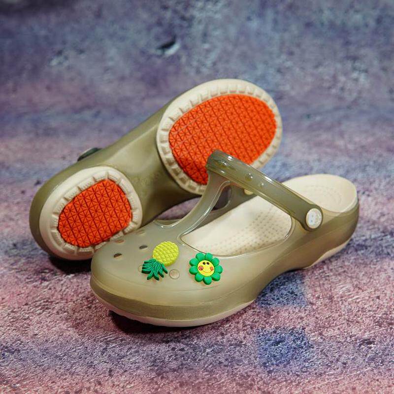 底妈妈沙滩凉拖鞋外穿厚底升级洞洞鞋女防滑果冻凉鞋41橡胶孕妇码,女鞋,洞洞鞋,淘宝优惠券,粉丝福利购,淘宝优惠卷