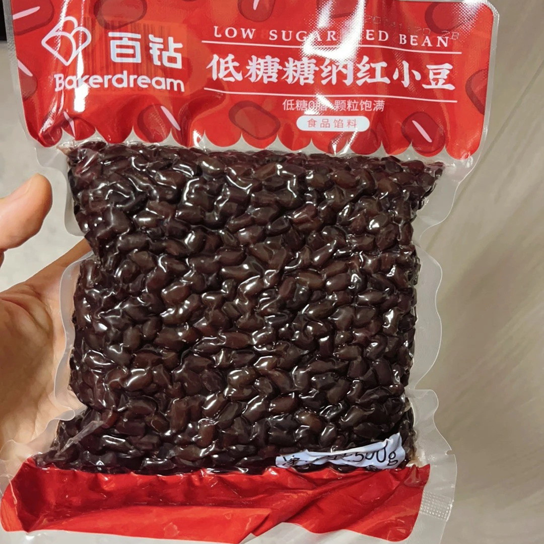 百钻低糖糖纳红小豆500g即食蜜蜜豆家用奶茶豆花面包馅料烘焙原料