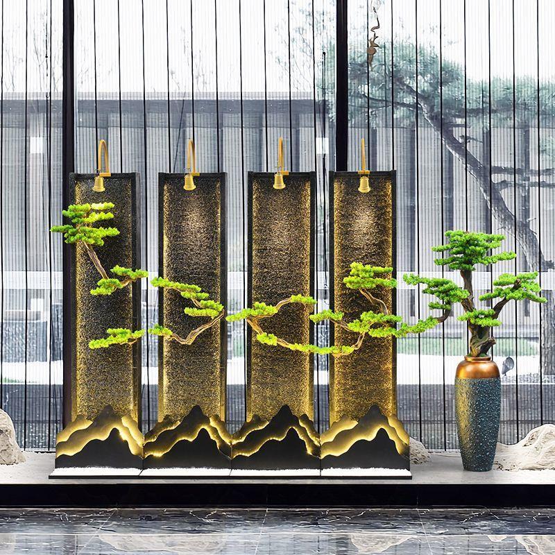 中式水幕墙玄关庭院流水屏风隔断摆件公司水循环招财景观乔迁礼物
