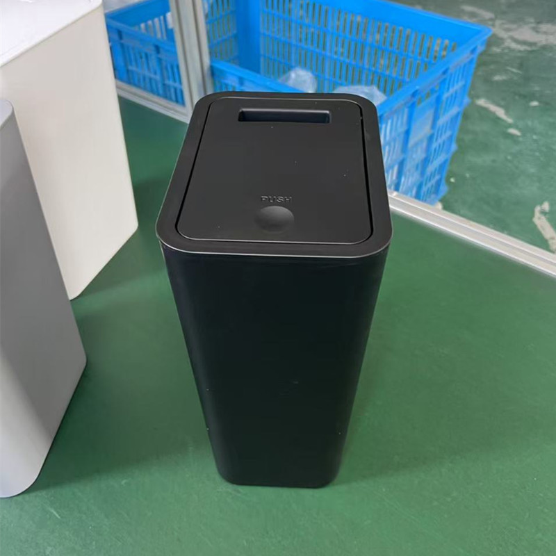 方形带盖按压垃圾桶家用大号客厅办公室翻盖式夹缝隙厕所卫生间圈