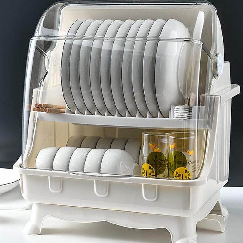 厨房餐具碗筷碗碟收纳盒沥水架家用塑料带盖大号双层碗架放碗柜,厨房/烹饪用具,碗架,淘宝优惠券,粉丝福利购,淘宝优惠卷
