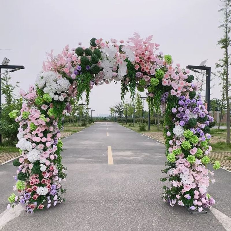 新款全花绢花双杆拱门开业婚礼庆典花门婚庆满花拱门婚庆幸福门