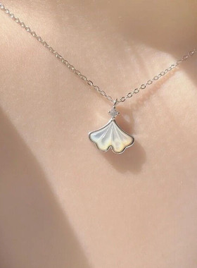 三生有幸999纯银项链女轻奢小众2025新款爆款贝母锁骨链生日礼物