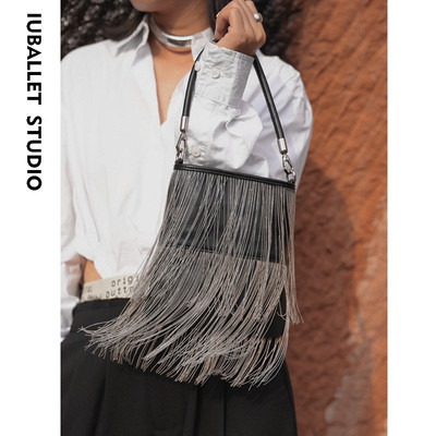IL新品【银瀑02】流苏手机包迷你斜挎托特链条包女包