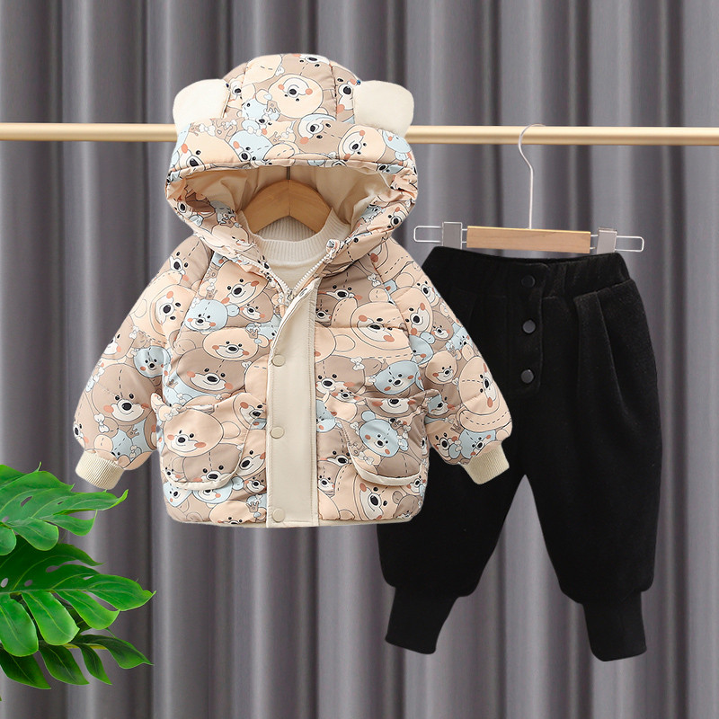 宝宝棉服外出套装冬季加厚儿童保暖童装婴儿衣服一岁男童棉衣冬装