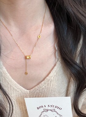 999纯银流苏小蛮腰项链女款轻奢小众碎冰冰蜂窝锁骨链情人节礼物