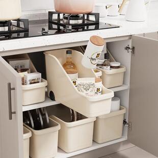 置物罐锅具款推拉式收纳盒梯收纳盒瓶滑轮带收纳筐厨房架菊厚家用