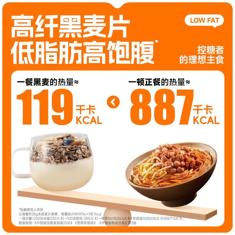 厚皮橙同款燕麦穗格氏燕麦片高纤低脂黑麦片即食早餐冲饮健身代餐
