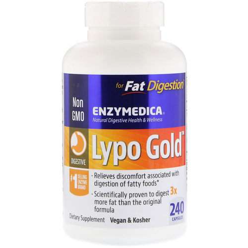 美国Enzymedica Lypo Gold优质分解脂肪消化酶酵素240粒缓解功效