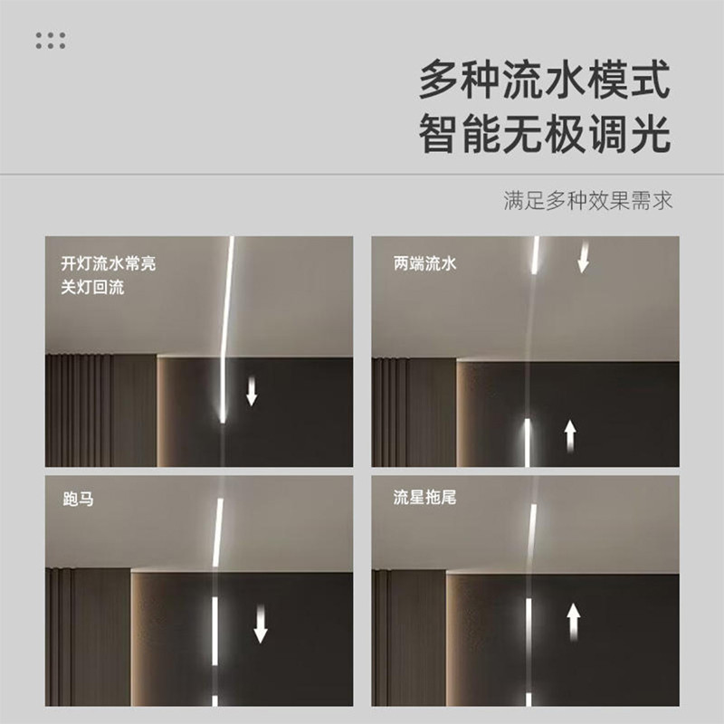 智能LED流水灯带COB开灯流水关灯回流线性灯条音乐律动