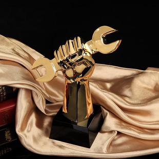 机械制造奖杯金新品心工程铁人匠做修理扳手定制工匠奖杯金属建筑