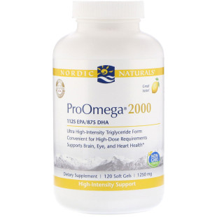 美国Nordic Naturals ProOmega2000鱼油柠檬味 1250mg120粒正品