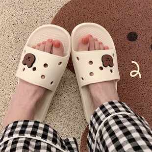 细细条 可爱卡通少女心凉拖鞋 女夏天ins潮室内外穿防滑学生洞洞鞋