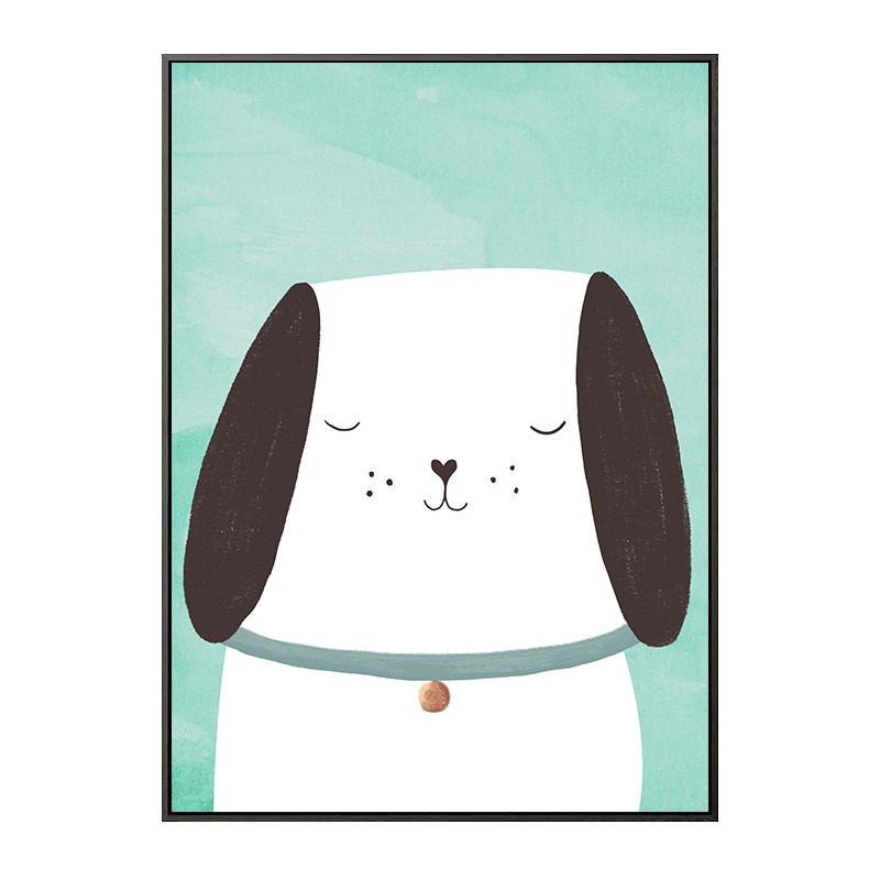 Meiisn猫狗小动物可爱创意装饰画儿童房书房壁画卧室床头挂画温馨图片