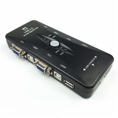 kvm四进一共享器切换器3口usb vga切换器显示器键鼠出4进1出切换