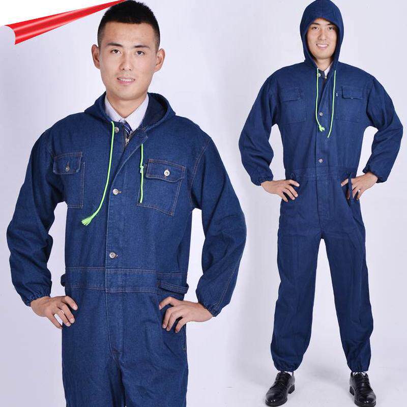 工作服男防尘连体厂服服工程服女汽修电焊包邮牛仔大码劳保服耐磨