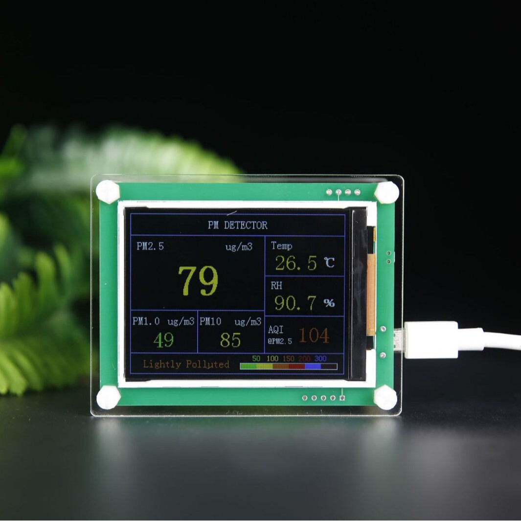 家用PM2.5检测仪激光攀藤PMS5003车载温湿度便携中/英文版请备注