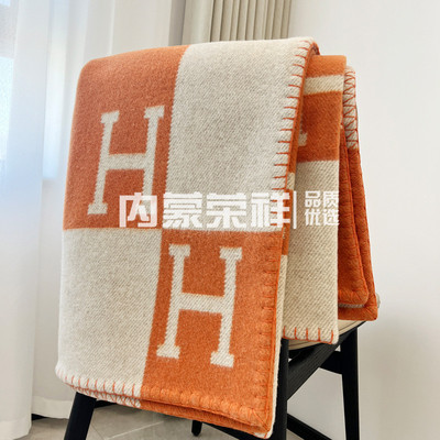 h字母家羊绒羊毛毯子盖毯午睡午休沙发春秋办公室盖毯单人空调被