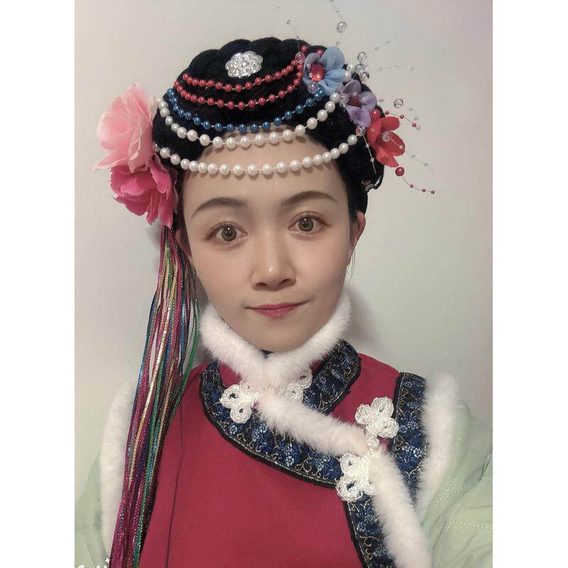 丽江纳西族女儿国摩梭头饰甲搓搓摩梭小姑娘摩梭小月亮发箍摩