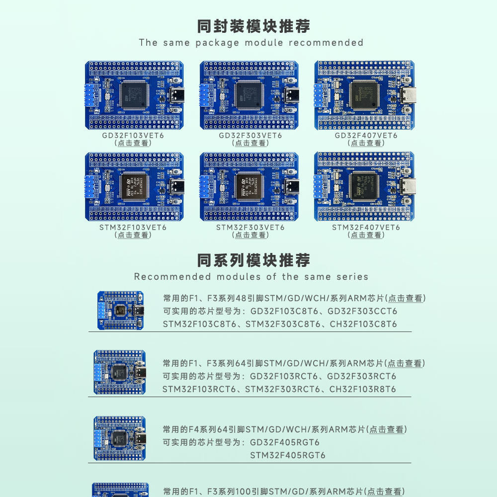 GD32F407VET6 STM32F407VET6 ARM系统板核心板开发板工业级小尺寸