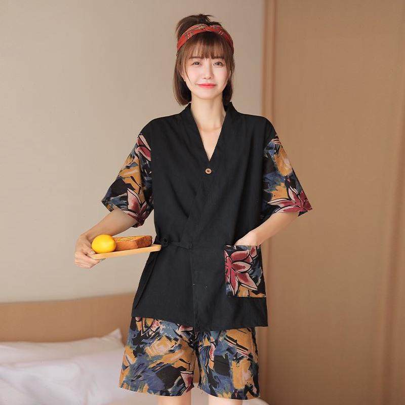 开衫家居睡衣日式汗蒸服女亚麻情侣服浴新款浴衣大码纯棉可爱和服,居家布艺,汗蒸服,淘宝优惠券,粉丝福利购,淘宝优惠卷