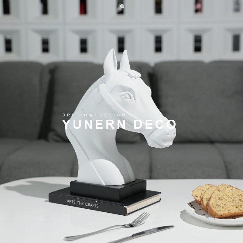 极马头摆件书立艺术品雕塑样板间电视柜子软装饰品桌面摆设,家居饰品,装饰摆件,淘宝优惠券,粉丝福利购,淘宝优惠卷