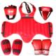 护头 拳套 护胸 护腿板 红黑两色 护裆 速腾牛津布散打护具五件套