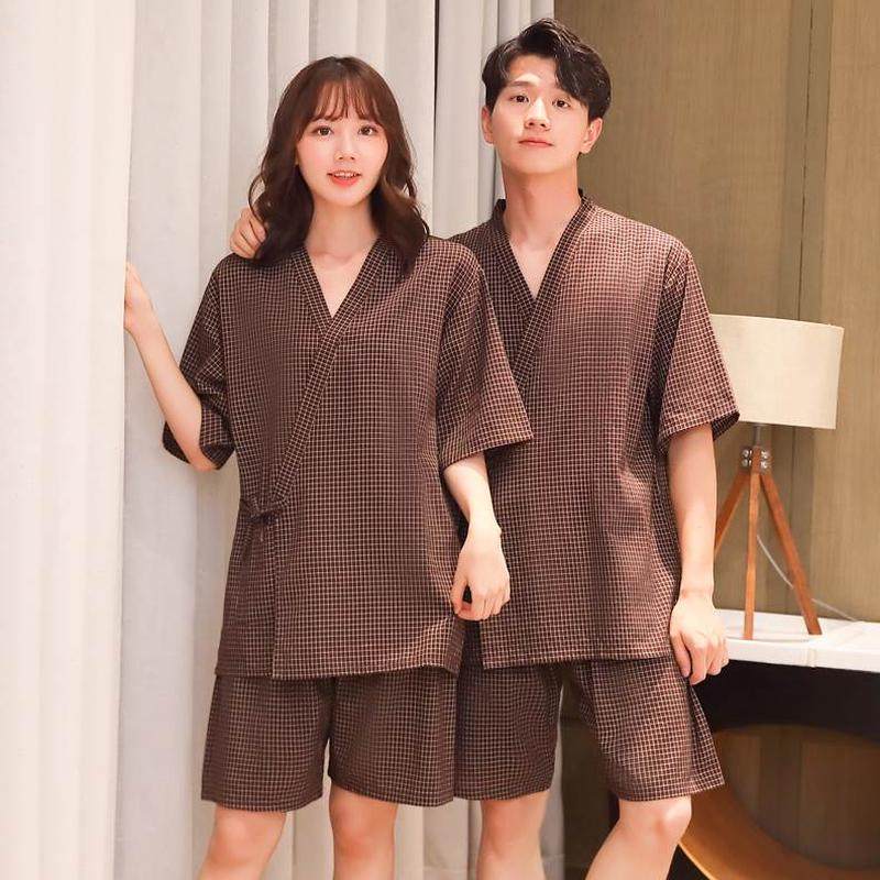 男女桑拿洗浴浴衣按摩日式情侣款睡衣汗蒸服全棉开衫纯棉和服套装,居家布艺,汗蒸服,淘宝优惠券,粉丝福利购,淘宝优惠卷