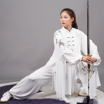 马蕾太极春秋新款太极服比赛服练功服表演服加长版型彩绘年竹