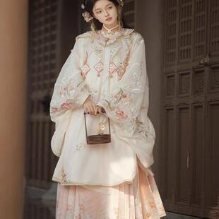 汉服女明制【花团酥】新品国风马面裙重工刺绣云肩立领衫玉春夏