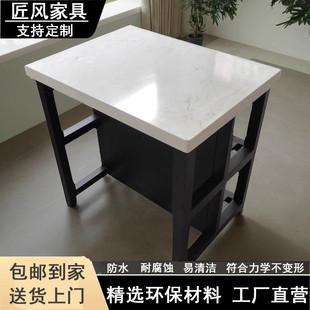 开放式 厨房小中岛台单独料理台置物柜可移动餐边柜备餐桌一体收纳