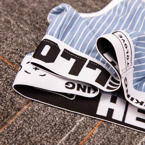 生男士中腰裤衩男三角内裤印花男青年潮流条纹纯棉三角裤亲肤透气