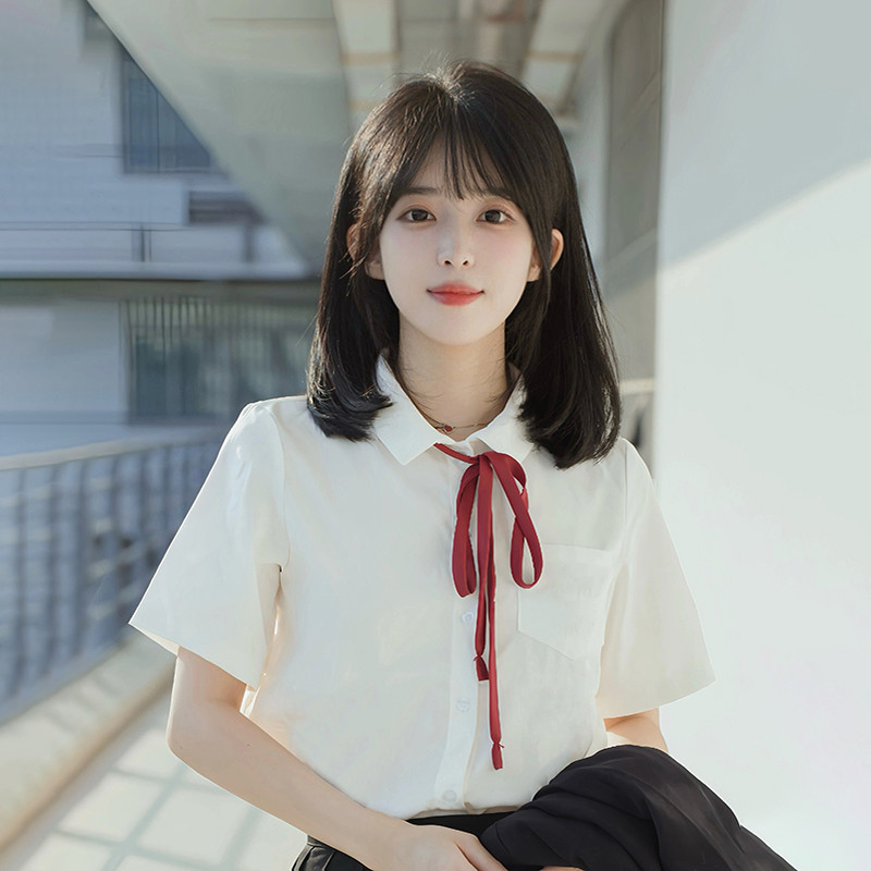 高货速发白衬衫女短袖夏季jk制服学院风内搭班服毕业高中学生校服