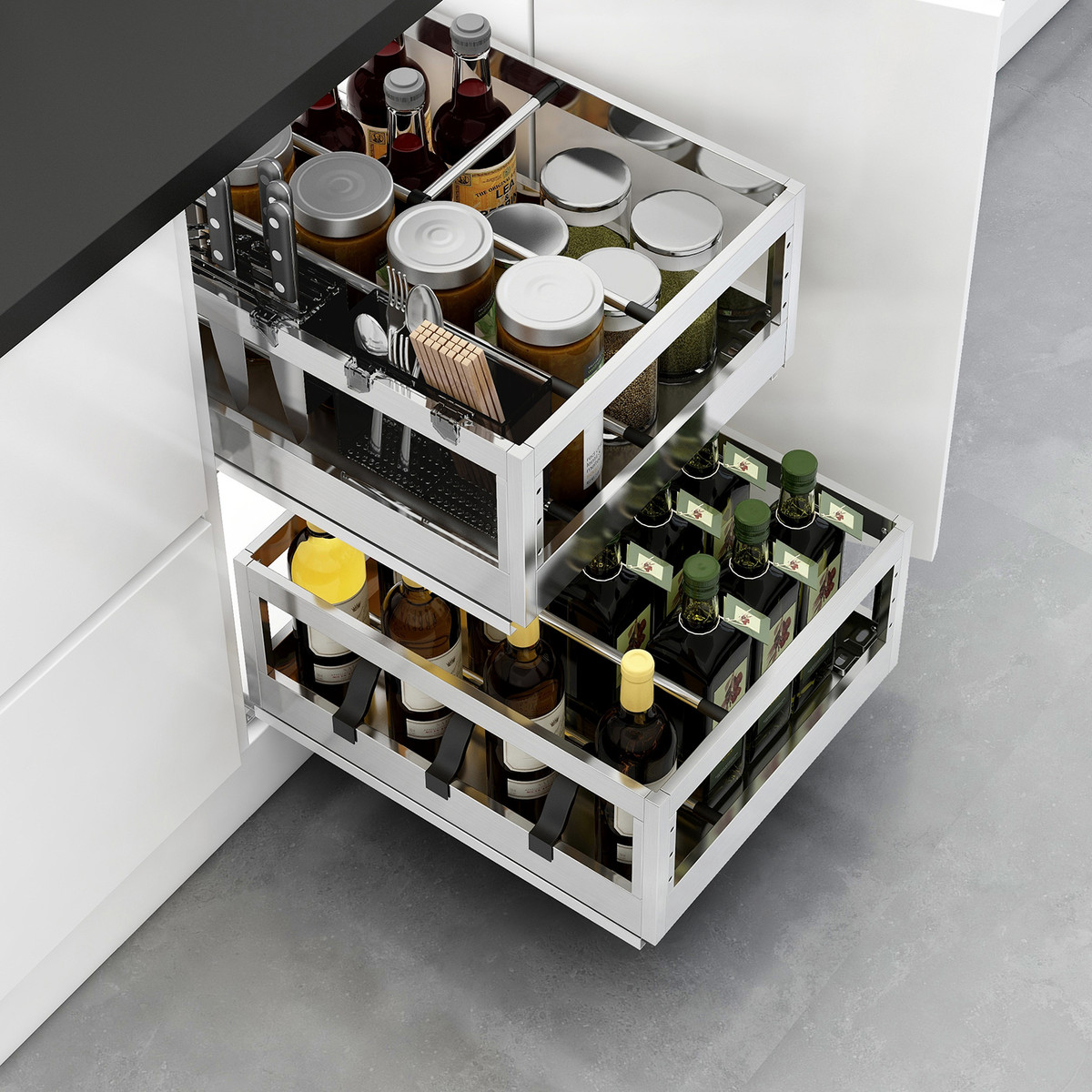 浅拉篮350深400浅柜拉蓝304不锈钢调味篮300小尺寸拉拦500可定制