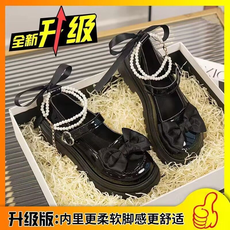 极速34-42玛丽英伦风小皮鞋复古2025新款蝴蝶结裙子日系jk学院单
