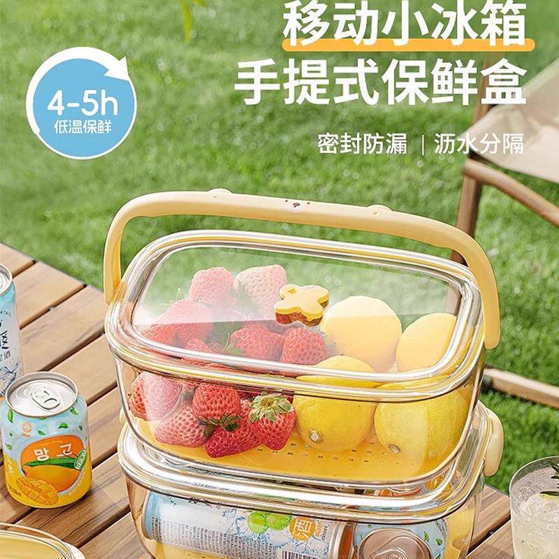 【户外锁鲜】大规格收纳水果饮料外出收纳盒丨自带冰袋 持久锁鲜