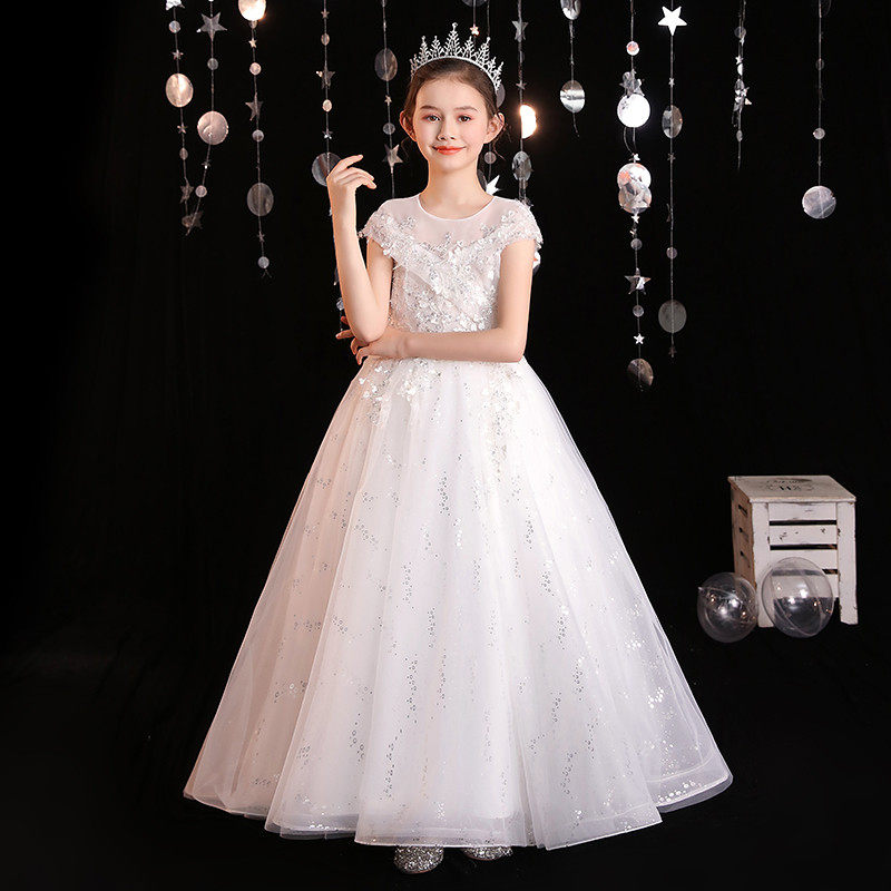 儿童礼服公主裙洋气蓬蓬纱高端钢琴演奏礼服女童走秀主持人晚礼服