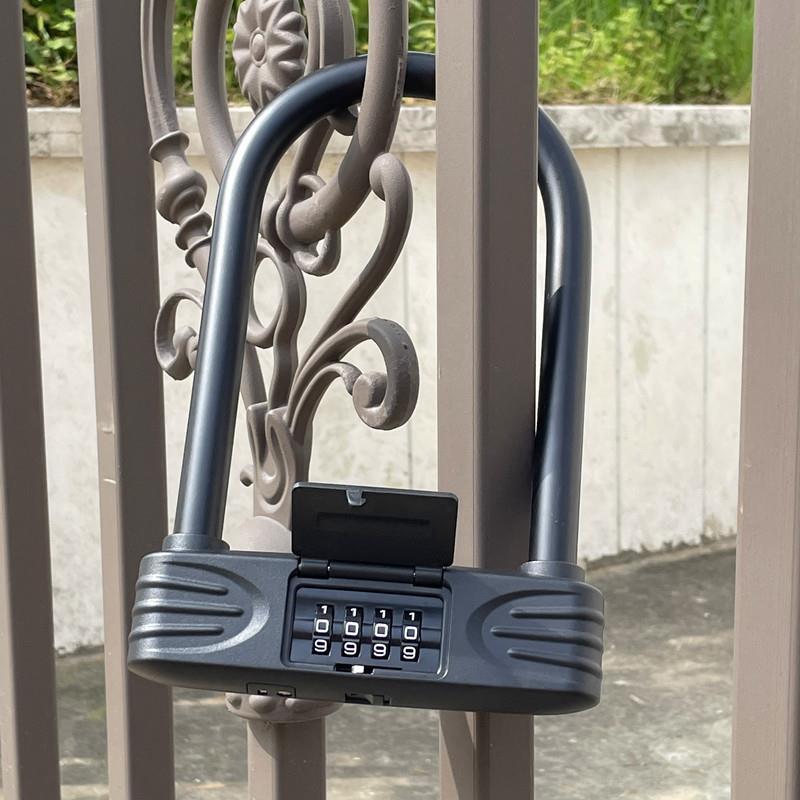 加粗U型密码锁挂锁锁头 自行车摩托车电动车防盗机械密码锁