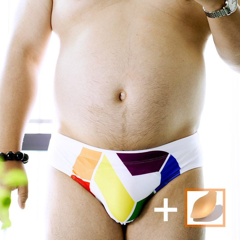 男士泳裤拼色三角系绳防尴尬罩杯温泉裤泳衣沙滩裤胖子胖熊加大码,运动/瑜伽/健身/球迷用品,男士泳衣,淘宝优惠券,粉丝福利购,淘宝优惠卷