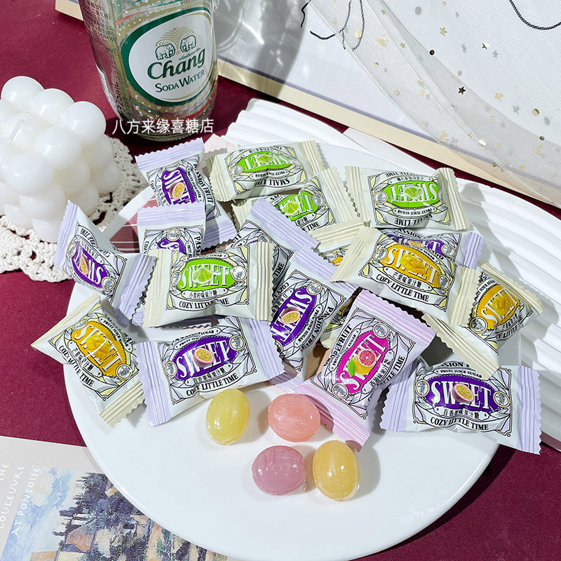PULADA朴拉达百香果味多种水果味果汁硬糖结婚庆喜糖办公零食散装