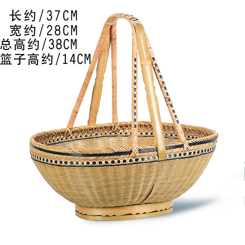 纯手工编织 精品竹编竹篮提篮 菜篮子 购物篮 收纳篮大水果篮 子