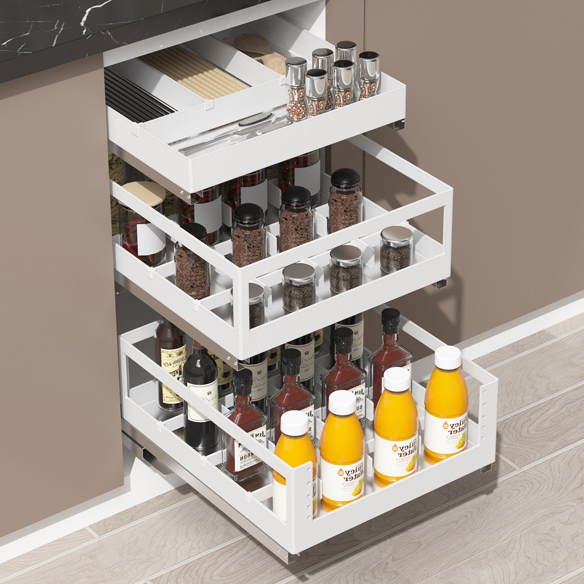 小拉篮300350橱柜拉拦400调味篮