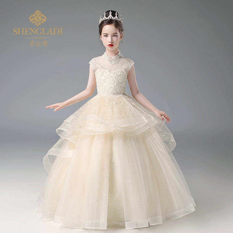 女童礼服公主裙春夏小女孩轻奢小众高端儿童主持人钢琴演奏演出服