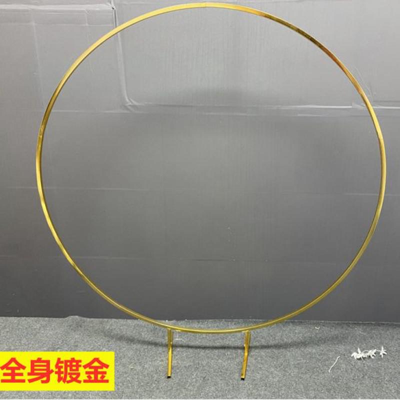 婚庆道具大型铁艺圆环拱门背景单杆拱门花门户外草坪婚礼花门架子