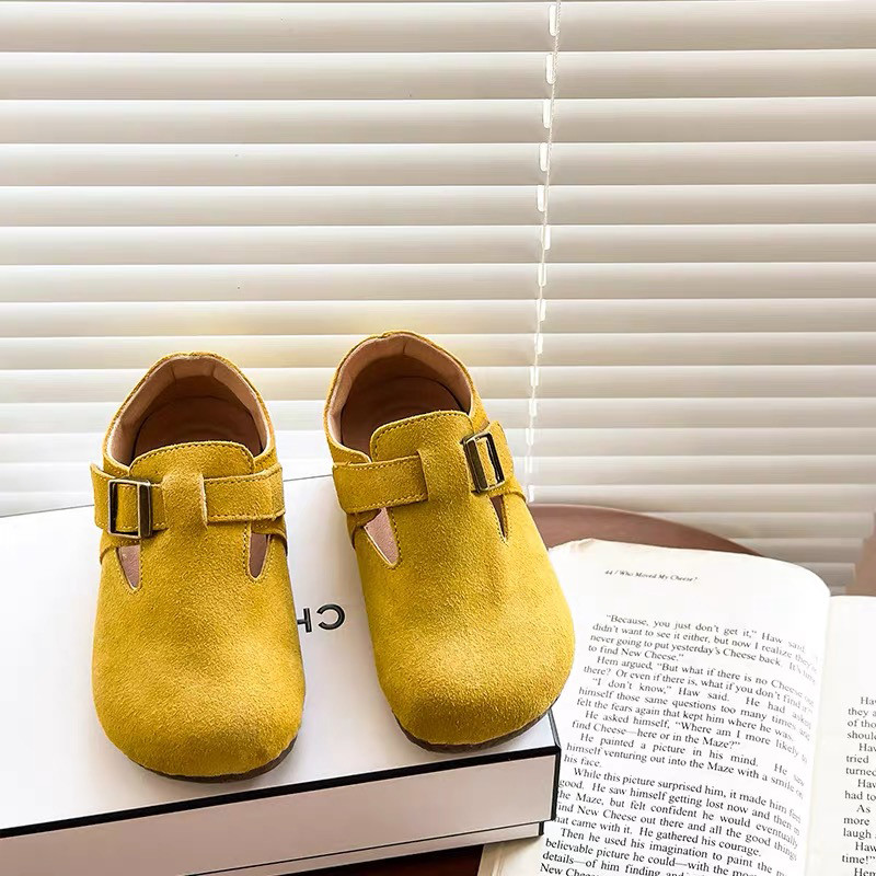 女童多巴胺勃肯鞋2025春秋软底豆豆鞋男童小皮鞋宝宝芒果头儿童鞋