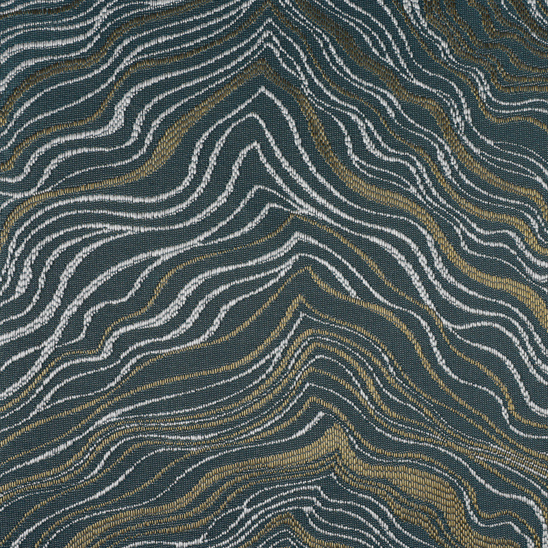 高精密遮光窗帘波浪抽象线条面料 沙发垫抱枕金丝线提花纹布料