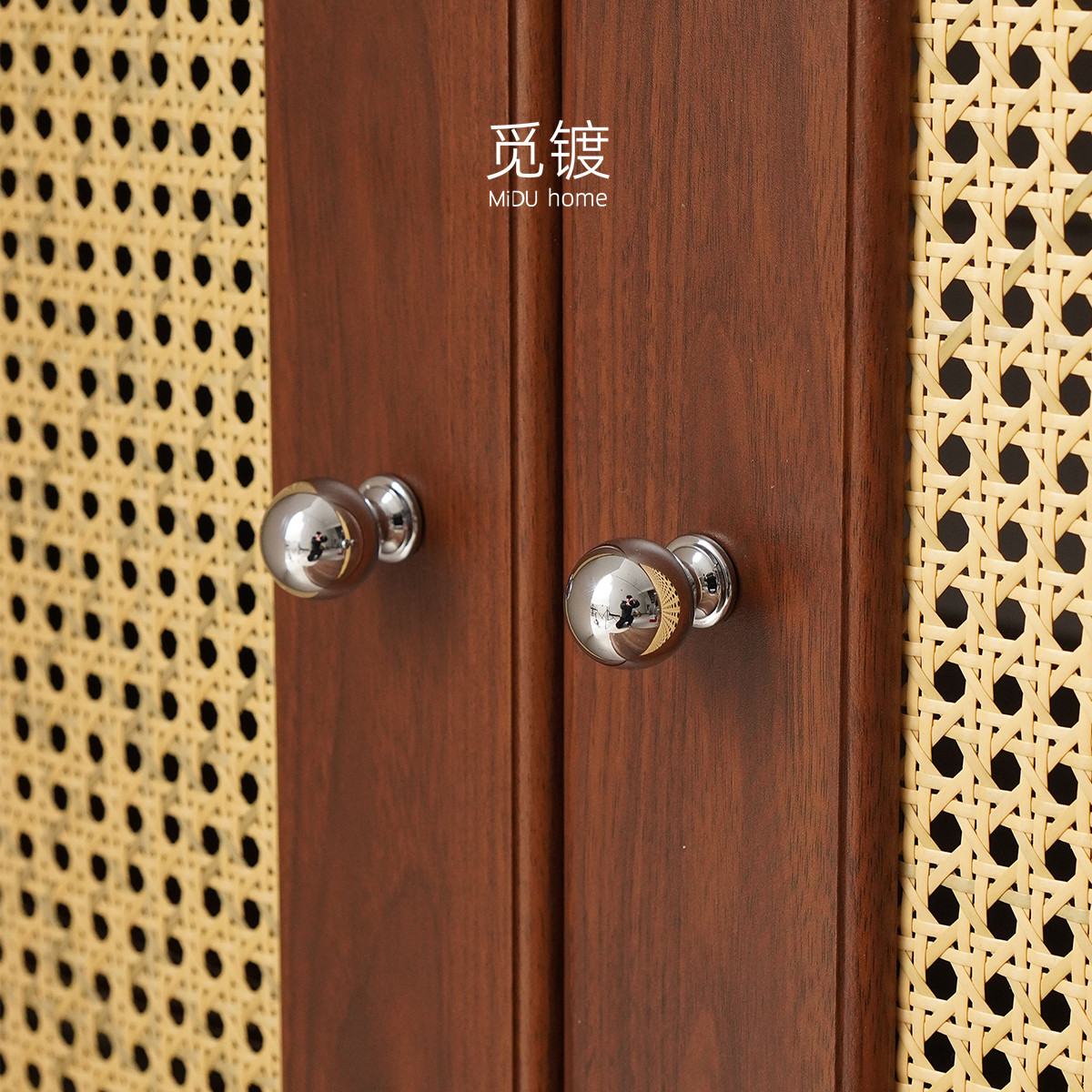 法式中古奶油风圆球拉手简约亮银色衣柜门抽屉橱柜金色圆球小把手